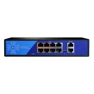 EZCOOL EZ-08PSF 8 PORT 8xFE+2xGE 120W GİGABİT POE SWİTCH