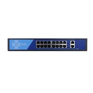 EZCOOL EZ-16PSF 16 PORT 16xFE+2xGE 240W GİBABİT POE SWİTCH