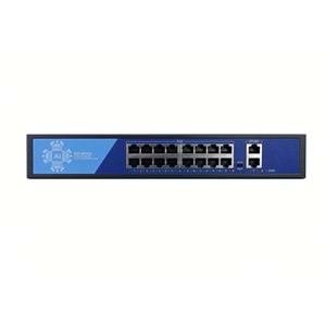 EZCOOL EZ-16PSF 16 PORT 16xFE+2xGE 240W GİBABİT POE SWİTCH