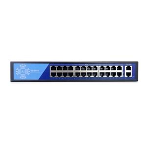 EZCOOL EZ-24PSF 24 PORT 24xFE+2xGE 320W GİGABİT POE SWİTCH