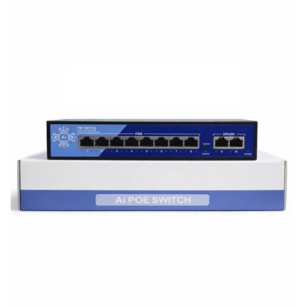 EZCOOL EZ-08PSE 8PORT 8FE+2FE 120W MEGABİT POE SWİTCH