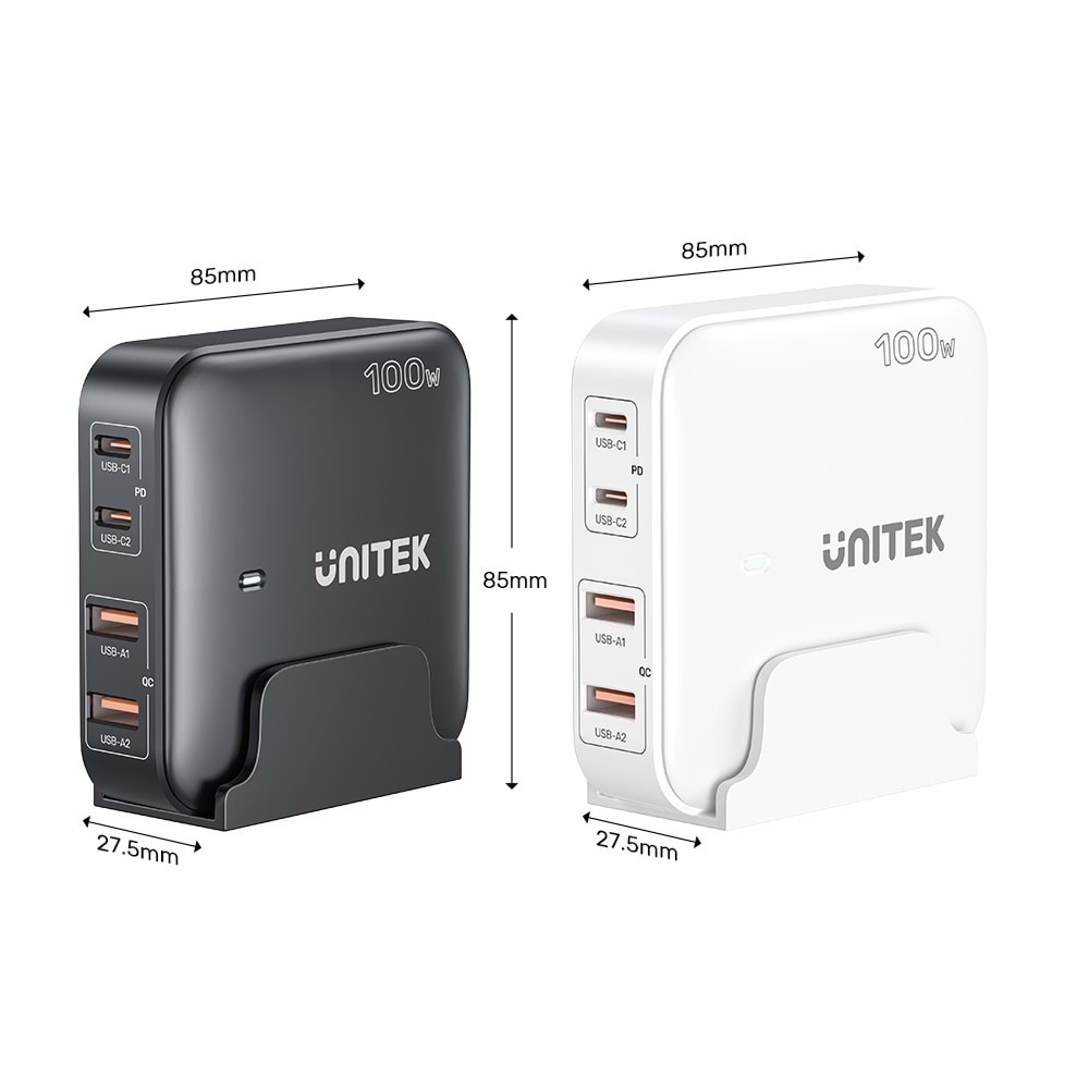 Unitek 100W Masaüstü GAN Şarjİstasyon Beyaz (P1229AWH)