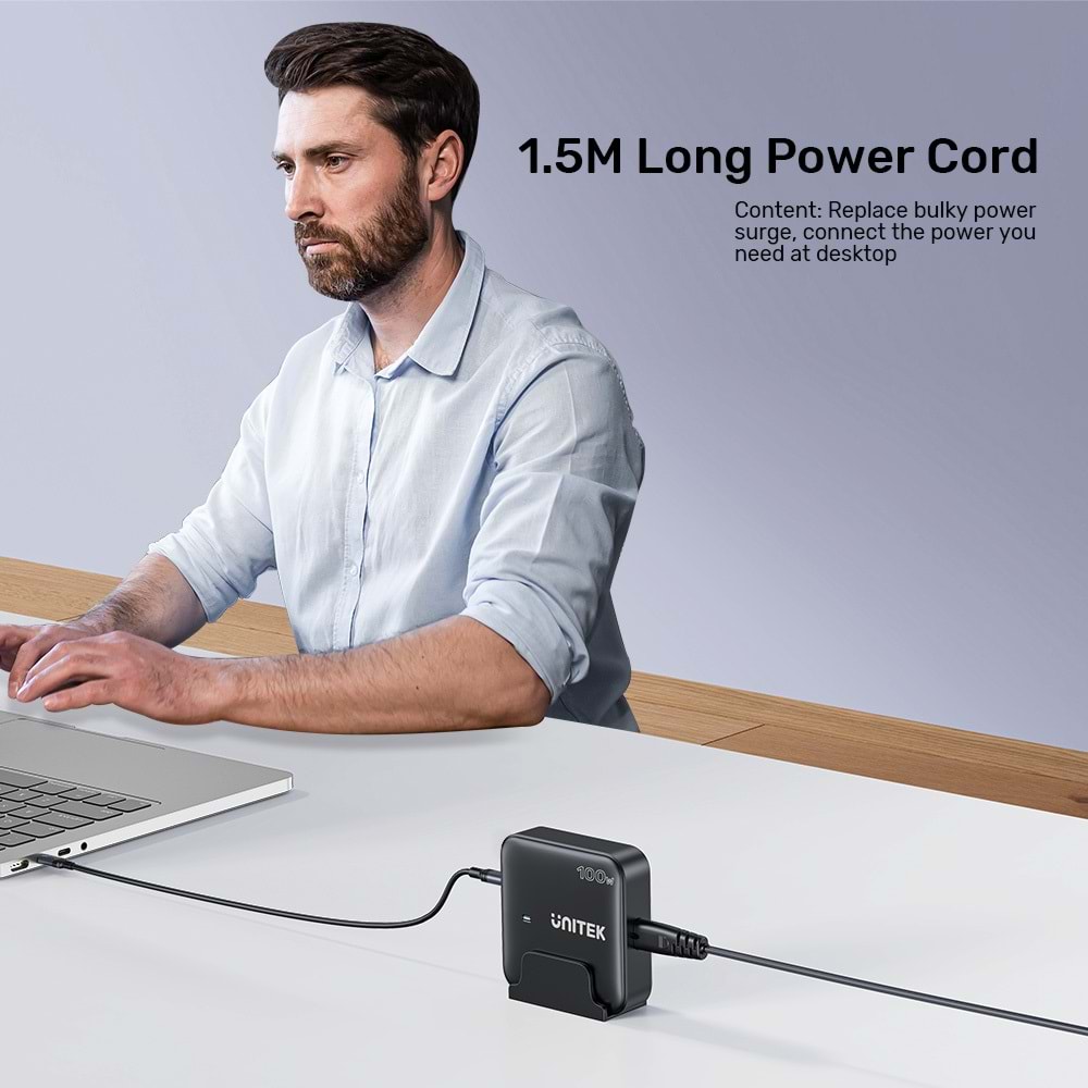 Unitek 100W Masaüstü GAN Şarjİstasyon Beyaz (P1229AWH)