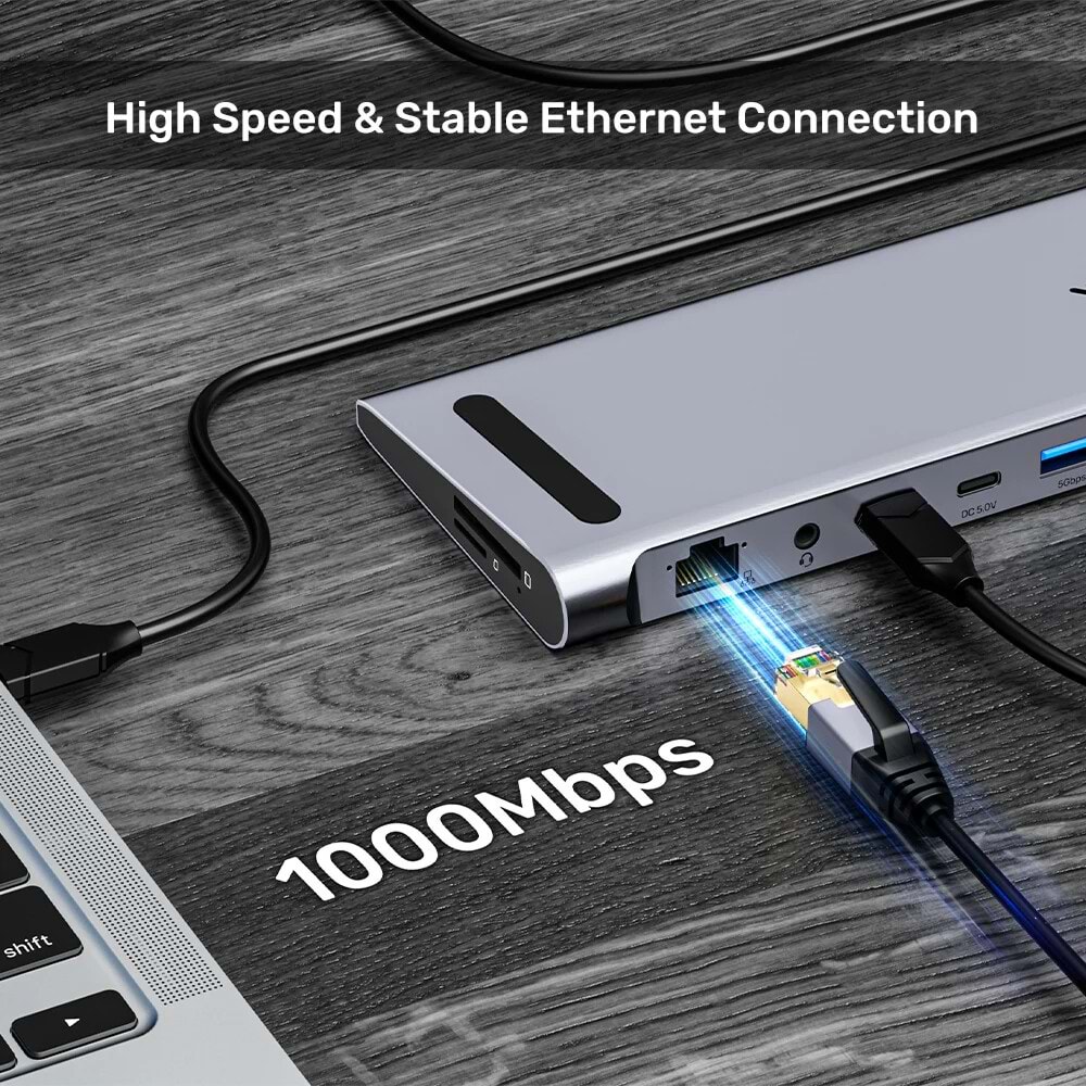 UNITEK UHUB15+ USB-C 4K BAGLANTI ISTASYONU (D1106AGY01)