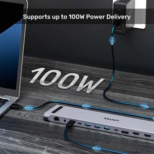UNITEK UHUB15+ USB-C 4K BAGLANTI ISTASYONU (D1106AGY01)