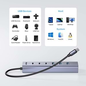 UNITEK UHUB S7+ 7in1 UNIVERSAL USB HUB (H1335AGY01-EU)