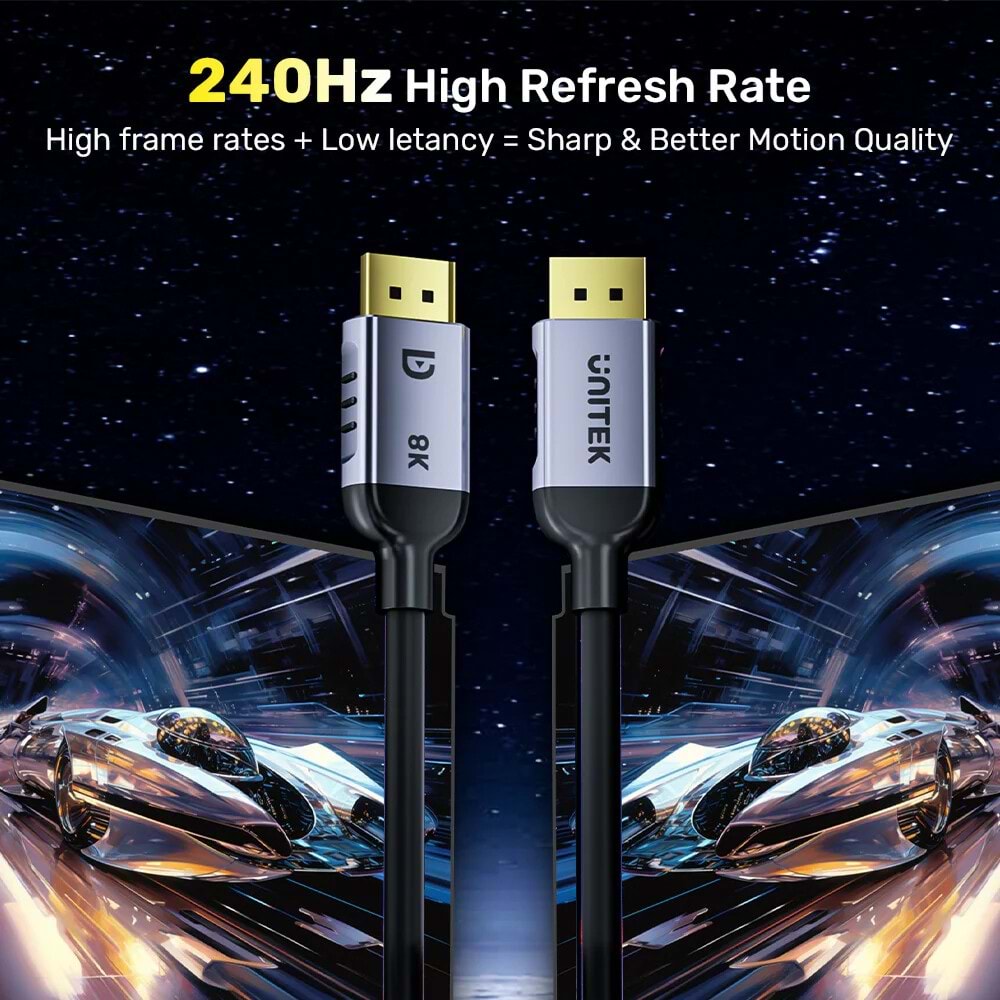 UNITEK 8K 1.4 DISPLAYPORT KABLO 1M (C1628GY01-1M)