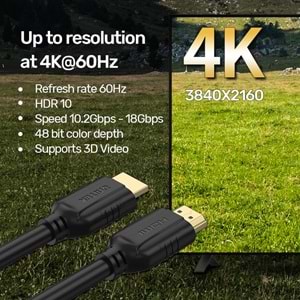 UNITEK HDMI2.0 KABLO 1.5MT 4K&60Hz (C11079BK-1.5M)